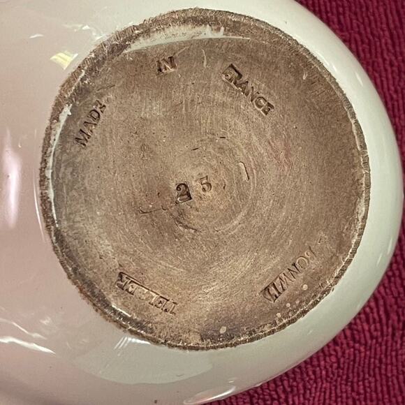 Vintage Bonwit Teller pottery dish ashtray orange and white France - Picture 6 of 12